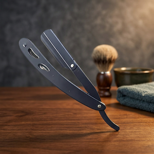 Custom Logo Stainless Steel Reusable Straight Sliding <b>Razor</b> Barbers Professional Cut Throat Shavette Eco-Friendly Salon Face Use - Product Image 1