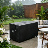 Housse de table rectangulaire pour foyer extérieur en nylon avec revêtement PU, imperméable, anti-poussière, résistante aux déchirures et aux taches, protection contre les intempéries