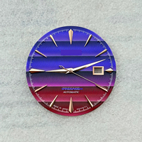 Cadran de montre bleu violet 35 mm sans luminescence pour mouvement NH35, accessoires de modification de montre