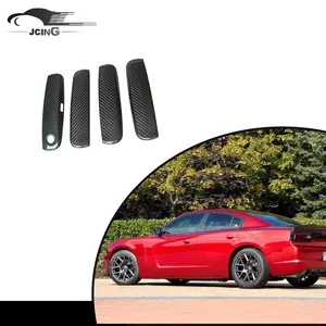 Juego de 4 Uds. De manija de puerta Exterior de fibra de carbono seca Prepreg lateral izquierdo y derecho para Dodge Charger 2010-2022