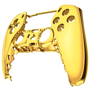 For PS5 <b>Controller</b> Shell - Glossy Chroming Gold Anti-Slip Faceplate, DIY <b>Gaming</b> Cover - Product Image 2