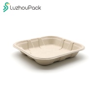 Supermarché Plateau Viande Légumes Fruits Bagasse Canne À Sucre Jetable Scellable De Qualité Alimentaire Boîte D'emballage Frais Congelés Plateau De Fruits De Mer
