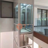 Yüksek kalite 3 kat açık kapalı hidrolik Mini küçük dikey ev monte cam tek kapı asansör
