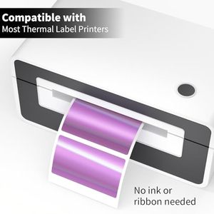 Etiquetas Adhesivas Térmicas de Papel Plateado Holográfico Impermeable de 2.25x1.25 Pulgadas, Rollo de 500 Unidades para Promoción de Pequeñas Empresas - Product Image 3