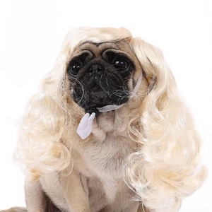 Nouvelle perruque pour animaux de compagnie en polyester ondulé, pour chats et chiens, extensions de poils pour animaux de compagnie, motif uni, pour Noël, Halloween, hiver et été - Product Image 6
