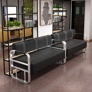 Modern Stainless Steel Hair Salon Waiting <b>Sofa</b> Light Luxury Design for Outdoor & Hotel Reception Areas - Product Image 2