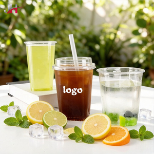 Vasos de Plástico Cuadrados <span class=keywords><strong>Transparentes</strong></span> Desechables de PET con Tapas, Personalizados con Logotipo, en Oferta, de 10oz, 12oz, 14oz, 16oz, 20oz, 22oz y 24oz - Product Image 3