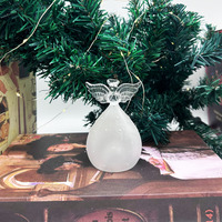Ornements MRS, figurines d'anges en verre éclairées par des cristaux, décoration de table de Noël pour la maison