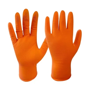 8 mil Nitrile Orange kim cương găng tay làm giá máy bột miễn phí Grip Heavy Duty - Product Image 2