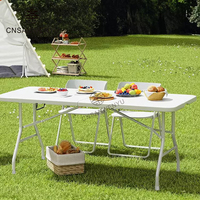Table et chaises pliantes portables d'extérieur en gros – Table rectangulaire pliable en plastique