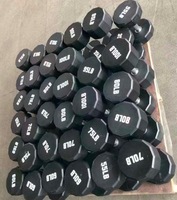 Set Dumbbell Baja SP Sporting Commercial CPU Sepuluh Sudut dengan Logo Kustom - Dumbbell Kepala Sepuluh Dua Segi Hitam untuk Peralatan Kebugaran Gym