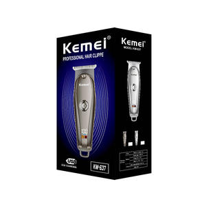 Kemei Km637 <b>Hair</b> <b>Clipper</b> Metal Body Usb Rechargeable Salon Professional 7000-9000rpm With Guide Combs And Oil - Product Image 5