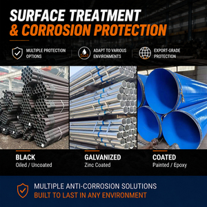 Tubería de Acero al Carbono ASTM A53, API 5L Gr.B A53 Gr.B, Recubierta con FBE, 168.3mm Sch20, Estirada en Frío, para Tuberías Industriales - Product Image 2