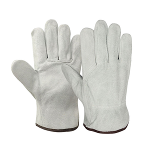 Guantes de Seguridad Industriales para Hombre, de Cuero Vacuno, Blancos, Talla L, 10 Pulgadas, Flexibles y Texturizados, para Trabajo en Camiones, Jardinería y Construcción - Product Image 1