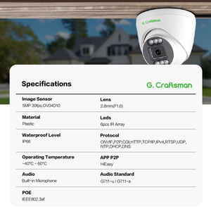 Caméra de sécurité dôme IP POE GR-RFI-M5V 5MP IP66 intérieure/extérieure avec microphone audio, <span class=keywords><strong>prix</strong></span> avantageux, vision nocturne très bonne - Product Image 2