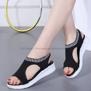Sandalias de cuña transpirables de verano para mujer, con suela gruesa, cómodas para la playa - Product Image 2