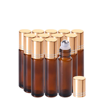Mejor venta de color ámbar 10ml rollo de vidrio bottlewith Bola de rodillo