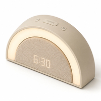 Réveil intelligent en forme d'arche avec lumière d'aube, 30 sons de sommeil, haut-parleur Bluetooth, lumière d'ambiance RVB, décoration de chevet