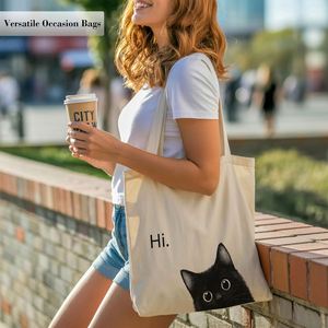 Cadeaux pour les Amoureux des Animaux, Sac Cabas en Toile Grande Capacité pour l'Été, Design Esthétique Chiens & Chats pour Femmes - Product Image 4
