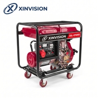 Générateur diesel 5000W 5kW 186F 418cc, groupe électrogène diesel portable avec alternateur en cuivre AVR, réservoir de carburant de 12L, station d'alimentation robuste