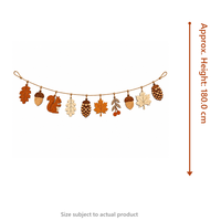 Guirlande d'automne en bois écologique, feuilles découpées au laser, design écorce de pin et écureuil, décoration de cheminée style ferme, option logo personnalisé, corde en jute