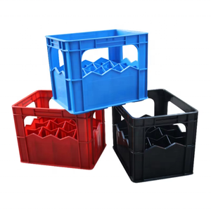 Caisses en plastique, <span class=keywords><strong>caisse</strong></span> à bière en plastique pour bouteilles <span class=keywords><strong>de</strong></span> <span class=keywords><strong>vin</strong></span>/eau/jus/lait, boîte personnalisable en couleur et logo, 12 bouteilles <span class=keywords><strong>de</strong></span> bière - Product Image 1