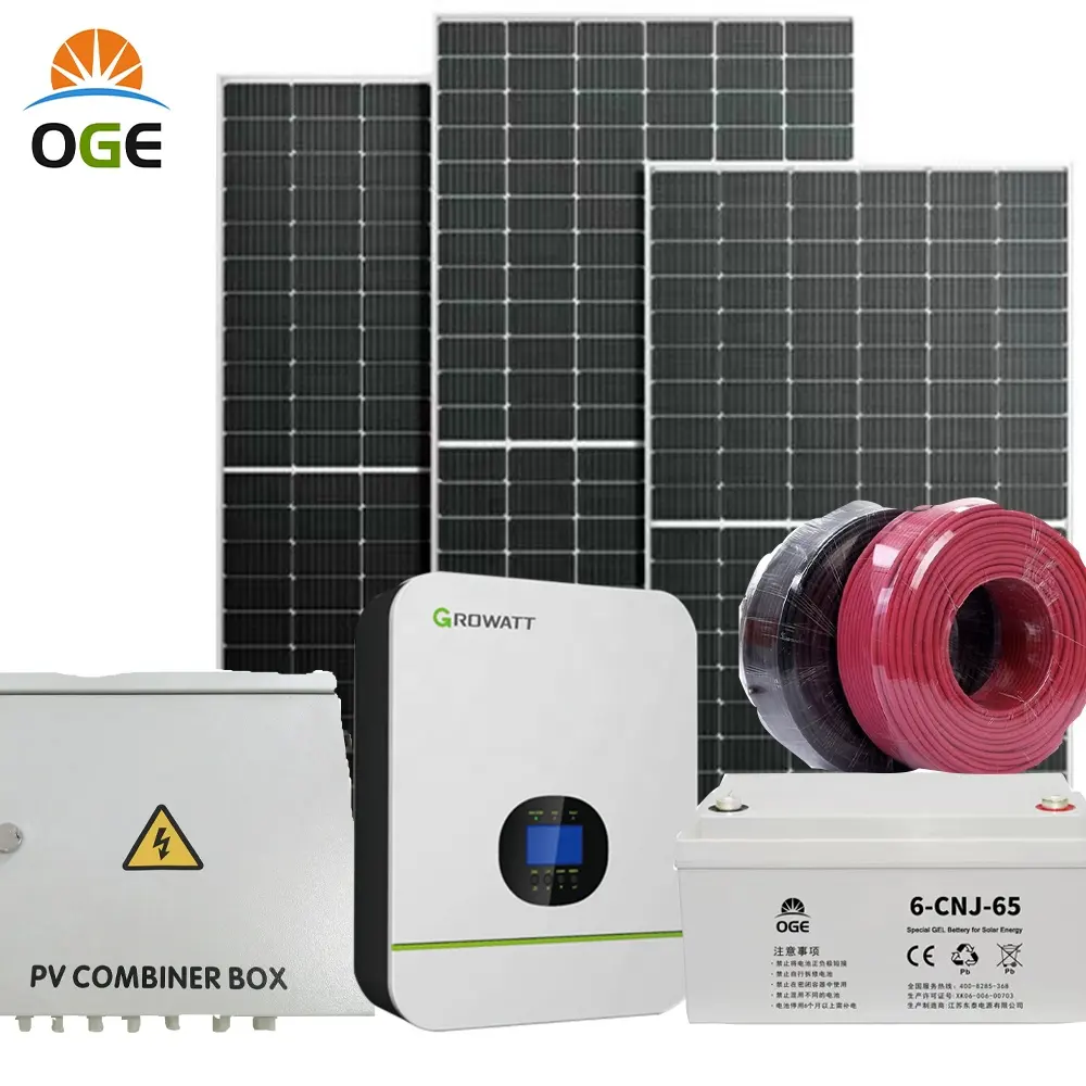 Kits Pv 5kw 3000w puissance 5000w alimentation de secours hors réseau Growatt 30kw solaire 50kw systèmes avec panneau