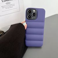 Coques de téléphone antichoc douces au toucher, couleur unie, style doudoune matelassée en coton, pour iPhone 17 Pro Max 16 Plus 15 14 13 - Vente en gros