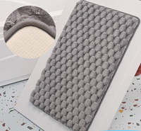 Tapis de douche de salle de bain en polyester géométrique moderne antidérapant à poils longs super absorbant l'eau antidérapant en nid d'abeille touffeté