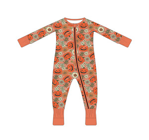 Pigiama per Neonati di Halloween con Stampa <span class=keywords><strong>Scheletro</strong></span> e Fantasma, Stile con Cerniera in Fibra di Bambù, Morbidi Polsini, Unisex - Product Image 6