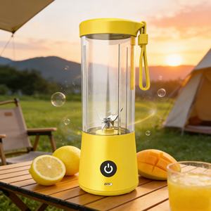 Mixeur à smoothie robuste à chargement USB, sans BPA, portable, alimenté par batterie, 400 ml, qualité alimentaire, 6 lames, broyage de glace, turbo extérieur - Product Image 6