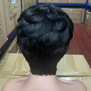 HQ Mixed Proc Discount Human Hair <b>Wig</b> Short Hair Machine Made Pixie Cut Human Hair <b>Wigs</b> for Black Women <b>Cheap</b> Price - Product Image 3