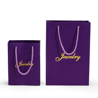 Bolsa de Regalo para Joyería, Bolsa de Presentación, Bolsa de Cartulina Blanca, Papel Plateado con Estampado en Caliente, Asa de Cuerda, Inglés