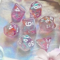 Lot de 7 dés de jeu polyédriques en plastique multicolores de 16 mm (D20) pour jeux de société et TRPG DND – En stock