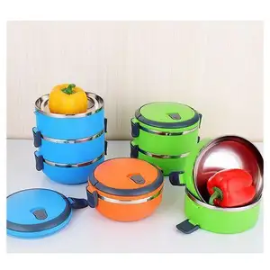 Hot sale lunch box stainless steel insulated 1/2/3/4 lunch box with handle metal food carrier