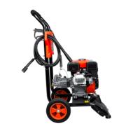 Pompe à jet de lavage à essence portable 2610 PSI, 160 bars, avec roues et poignée pour le nettoyage des surfaces de jardin, de patio et de sols