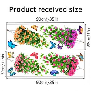 Butterfly Rose <b>Flower</b> Basket Self-adhesive PVC <b>Wall</b> Stickers for Living Room and Bedroom Decoration <b>Wall</b> Stickers - Product Image 6