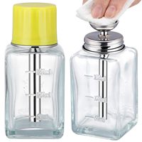Distributeur à pompe en verre de 6 oz/180 ml avec noyau en cuivre, design transparent, sans fuite, pompe à acétone