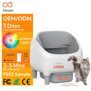 Elecpet Smarte Automatische Selbstreinigende Katzentoilette mit Tuya App, Rotierend, WLAN, Oben Offen, Inklusive Matte, Charmant - Product Image 1