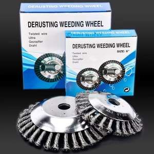 8-Wheel Garden Hand <b>Tool</b> with 6-Inch <b>Cutting</b> <b>Bricks</b> Rust Removal Wire Mesh for <b>Cutting</b> Grass and Weeds Seams Included - Product Image 1