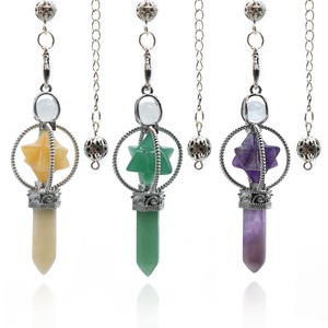 Gran Hexagonal satélite colgante amatista Caba estrella cetro espíritu Natural blanco piedra preciosa tallada péndulo Caba Pilar - Product Image 3
