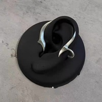 Manchette d'oreille unisexe série Extinction Y2K Cyberpunk Wings, design elfe haut de gamme électroplaqué sans perçage