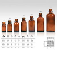 Flacon compte-gouttes en verre ambré de 10 ml pour huile essentielle, vente chaude