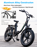Vélo électrique pliable longue portée 70-100 km, pneus larges 20*4 pouces, suspension intégrale, cadre bas, Fatbike EN15194, stock UE