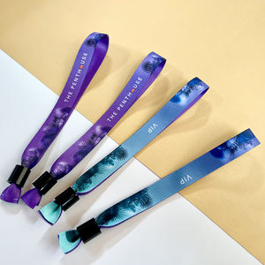 <span class=keywords><strong>Pulseras</strong></span> Desechables de Poliéster al por Mayor, Pulsera de Tela con Logotipo Personalizado, Impresión por Transferencia de Calor, Tamaño Ajustable - Product Image 3