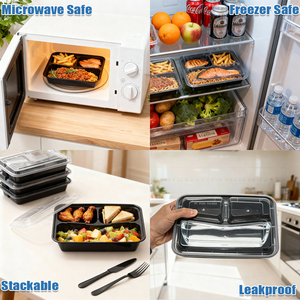2025 Hot Bán cấp thực phẩm Takeaway nhà hàng Hộp nhựa dùng một lần ăn trưa hộp đưa ra <span class=keywords><strong>container</strong></span> thực phẩm Brunch <span class=keywords><strong>container</strong></span> - Product Image 5