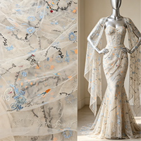 Édition limitée premium |   Haute qualité à prix abordable |   Tulle brodé à la main avec des motifs d'oiseaux et de fleurs, style français |   pour robes de mariée