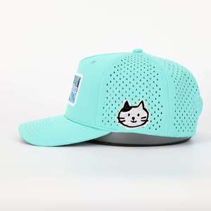 Wholesale Custom Logo 5 Panel High Quality Waterproof Polyester Laser Cut Hole Baseball Cap,Dry Perforated Sports <b>Dad</b> Hat - Product Image 3