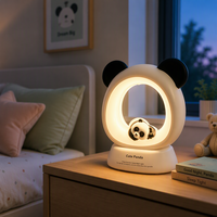 Nouvelle lampe de nuit LED Panda rechargeable, commande par bouton, design moderne minimaliste, intensité réglable, 3 modes de couleur, lampe de bureau Panda mignonne