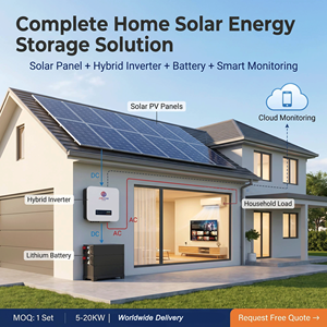 Hybrid Solar Energy Storage System 5KW 10KW 16KW 20KW On-Grid Off-Grid Home <b>Battery</b> 10KWh 16KWh 20KWh MPPT Solar Kit - Product Image 6